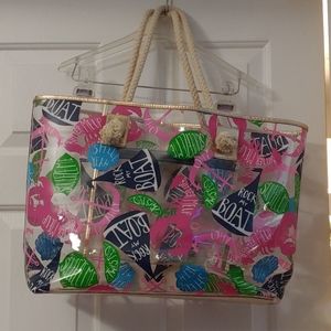 Lily Pulitzer lucite bag with rope handle